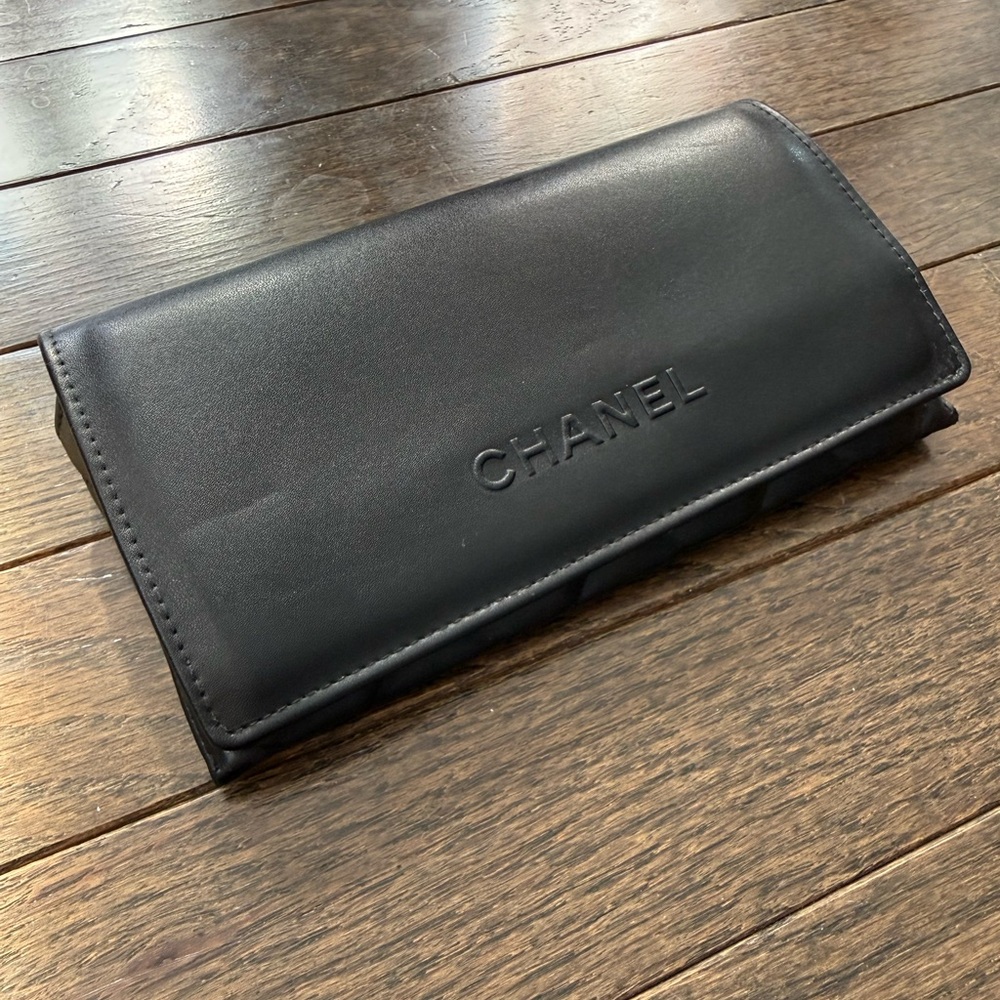 CHANEL Classic LARGE Black Leather Eyewear Case with Magnetic Closure